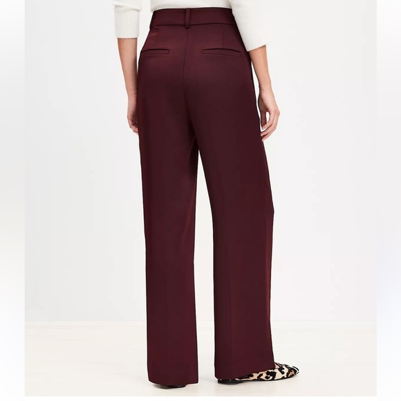 LOFT Peyton Trouser Brown Pants in Satin sz 12 - Picture 8 of 9